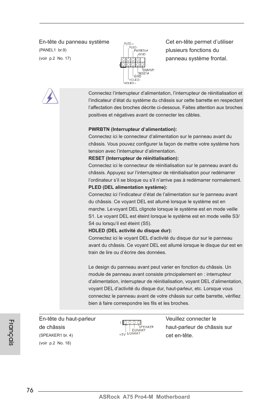 Français | ASRock A75 Pro4-M User Manual | Page 76 / 260
