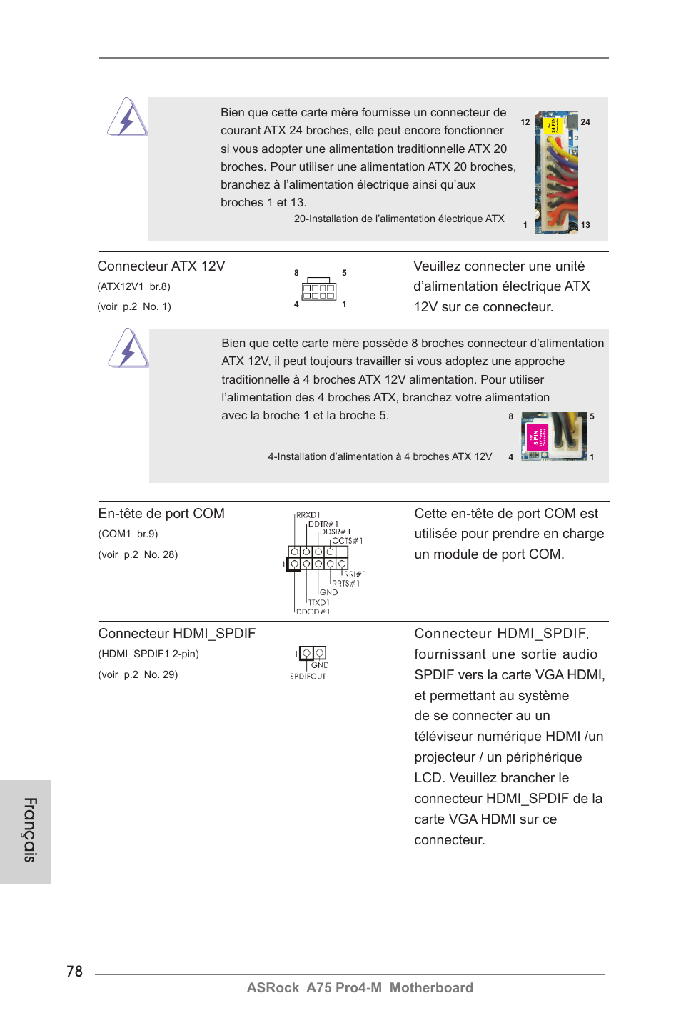 Français | ASRock A75 Pro4-M User Manual | Page 78 / 260
