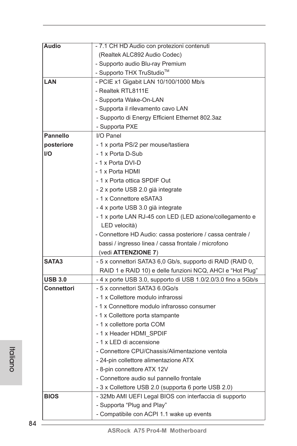 Italiano | ASRock A75 Pro4-M User Manual | Page 84 / 260