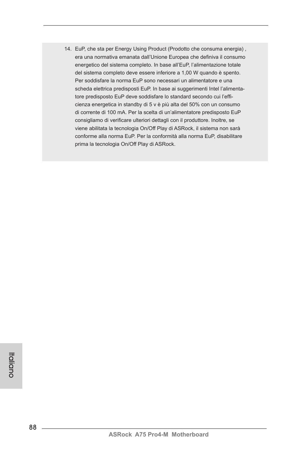 Italiano | ASRock A75 Pro4-M User Manual | Page 88 / 260