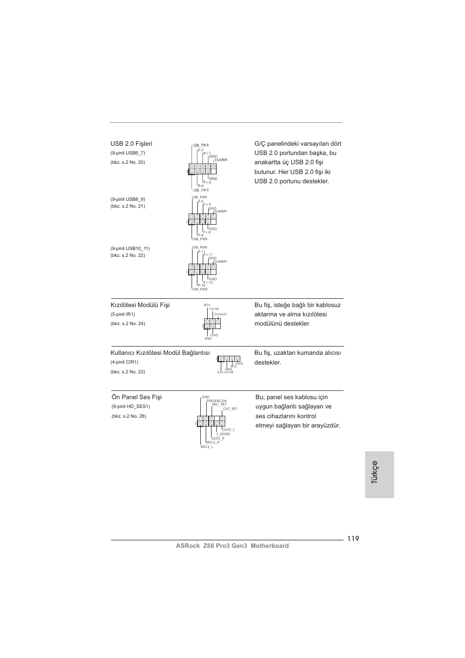Türkçe | ASRock Z68 Pro3 Gen3 User Manual | Page 119 / 191