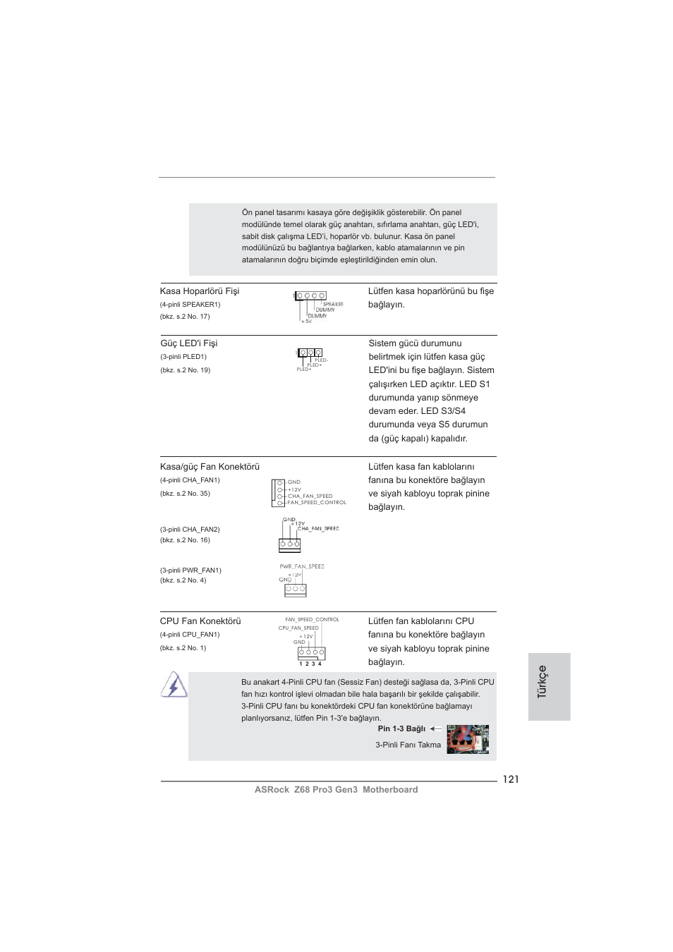 Türkçe | ASRock Z68 Pro3 Gen3 User Manual | Page 121 / 191