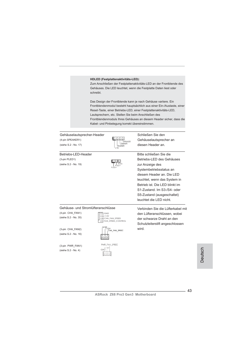 Deutsch | ASRock Z68 Pro3 Gen3 User Manual | Page 43 / 191