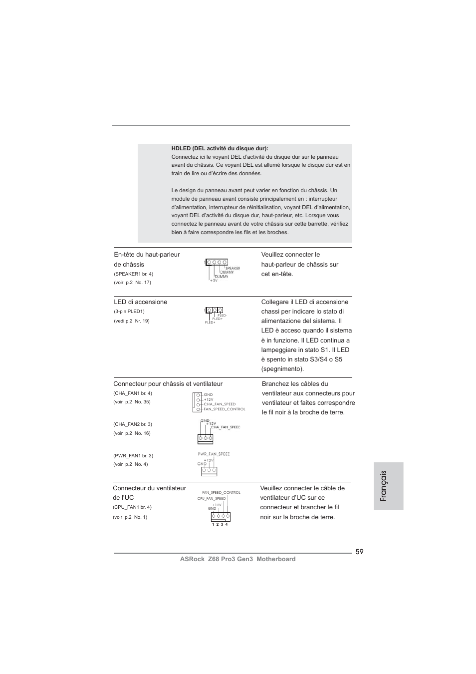 Français | ASRock Z68 Pro3 Gen3 User Manual | Page 59 / 191