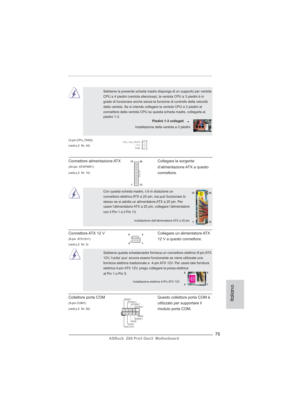 Italiano | ASRock Z68 Pro3 Gen3 User Manual | Page 75 / 191