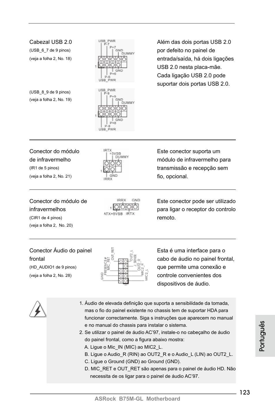 Por tuguês | ASRock B75M-GL User Manual | Page 123 / 203