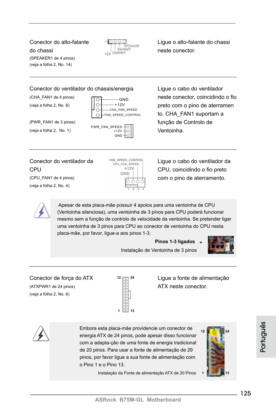 Por tuguês | ASRock B75M-GL User Manual | Page 125 / 203