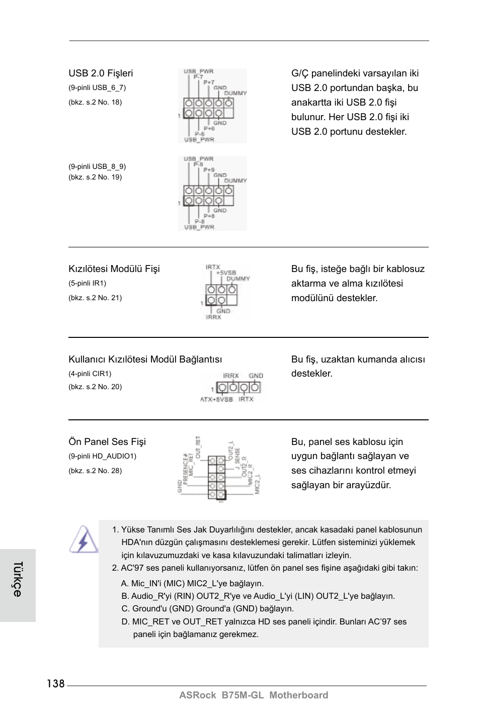 Türkçe | ASRock B75M-GL User Manual | Page 138 / 203