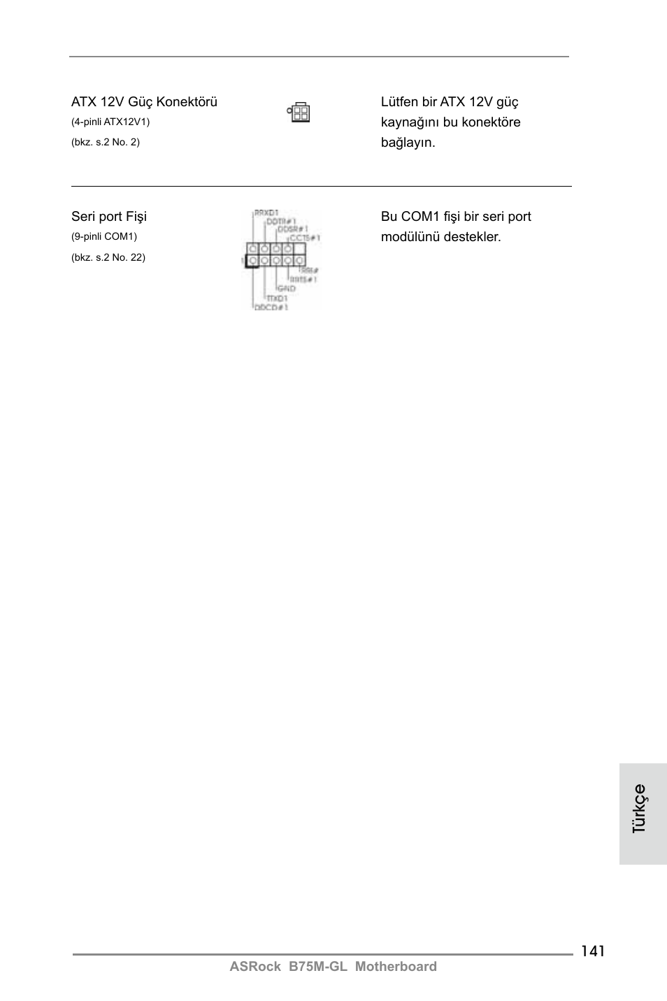 Türkçe | ASRock B75M-GL User Manual | Page 141 / 203