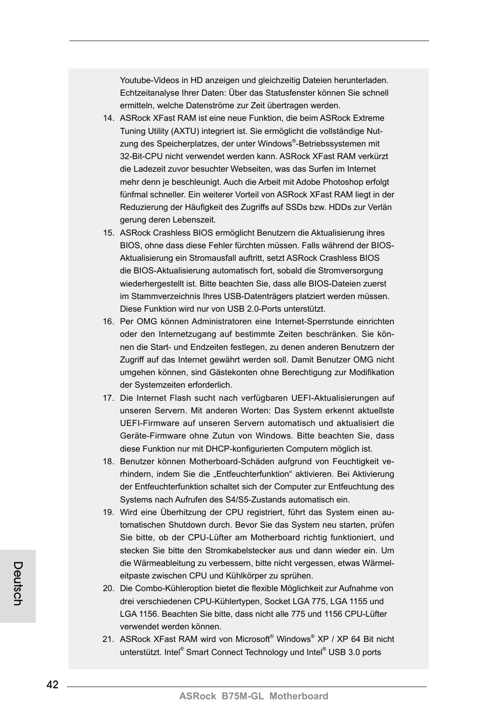 Deutsch, Asrock b75m-gl motherboard | ASRock B75M-GL User Manual | Page 42 / 203
