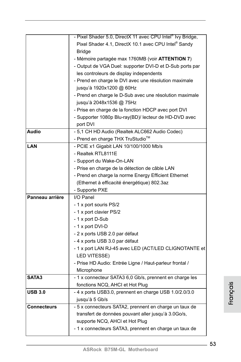 Français | ASRock B75M-GL User Manual | Page 53 / 203