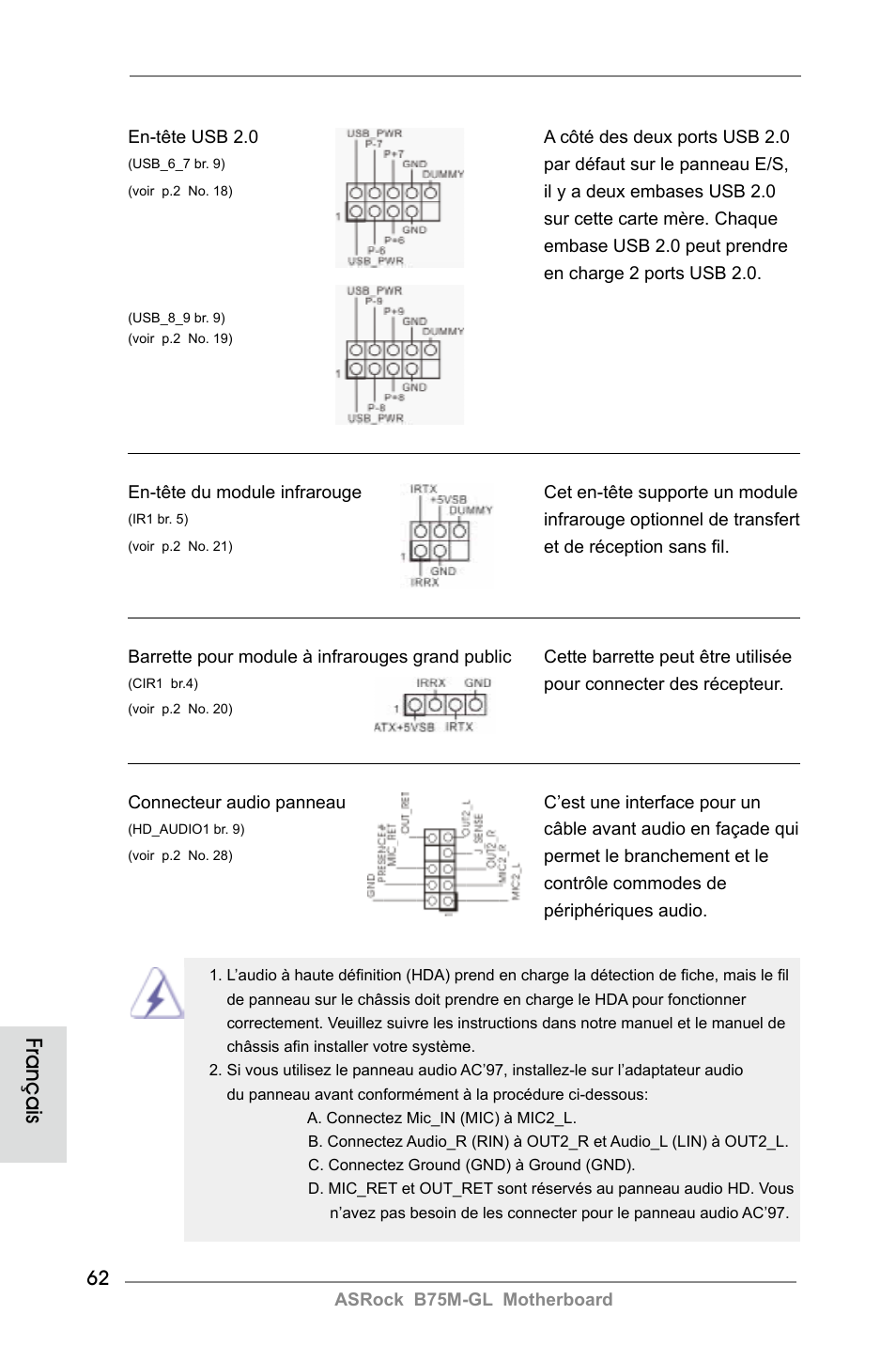 Français | ASRock B75M-GL User Manual | Page 62 / 203