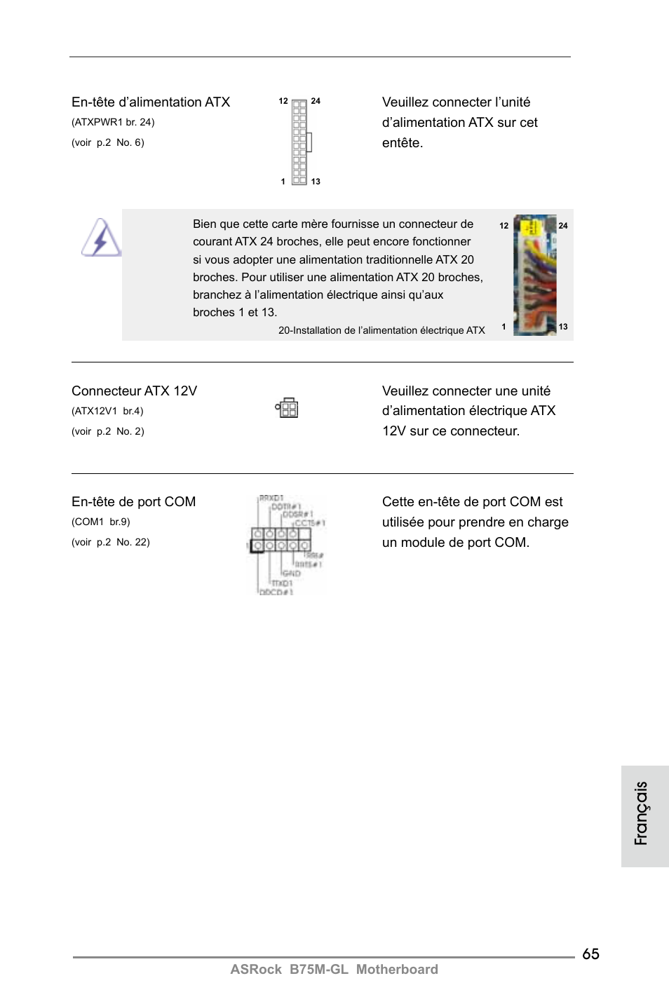 Français | ASRock B75M-GL User Manual | Page 65 / 203