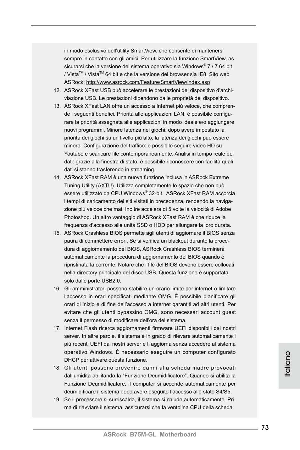 Italiano | ASRock B75M-GL User Manual | Page 73 / 203