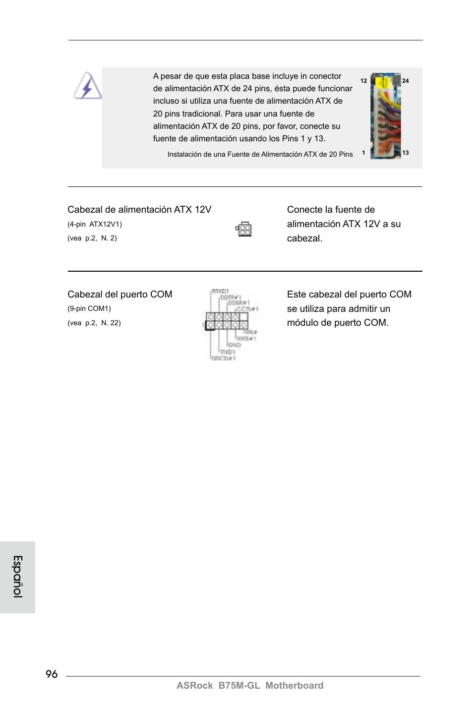 Español | ASRock B75M-GL User Manual | Page 96 / 203