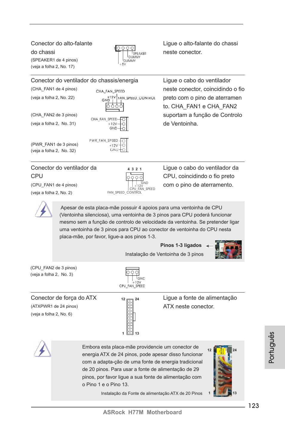 Por tuguês | ASRock H77M User Manual | Page 123 / 206