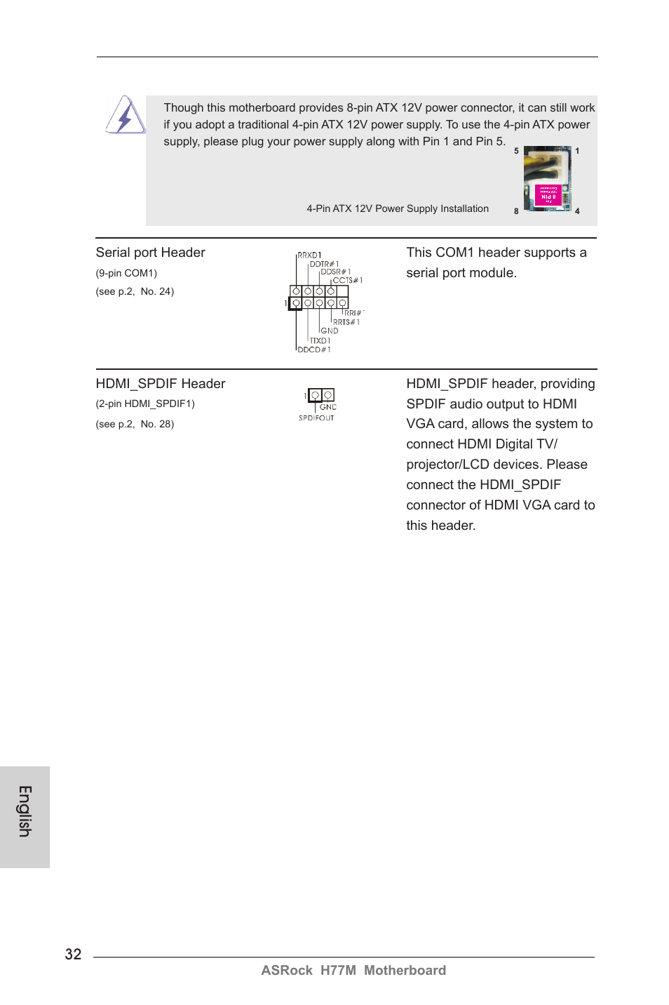 English | ASRock H77M User Manual | Page 32 / 206