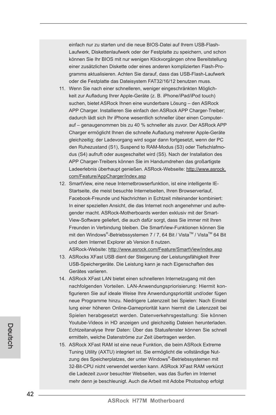 Deutsch | ASRock H77M User Manual | Page 42 / 206