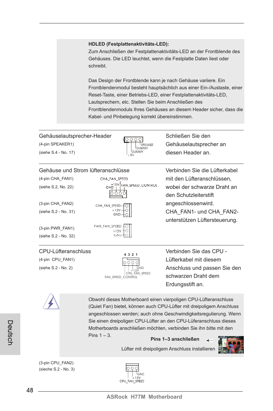 Deutsch | ASRock H77M User Manual | Page 48 / 206