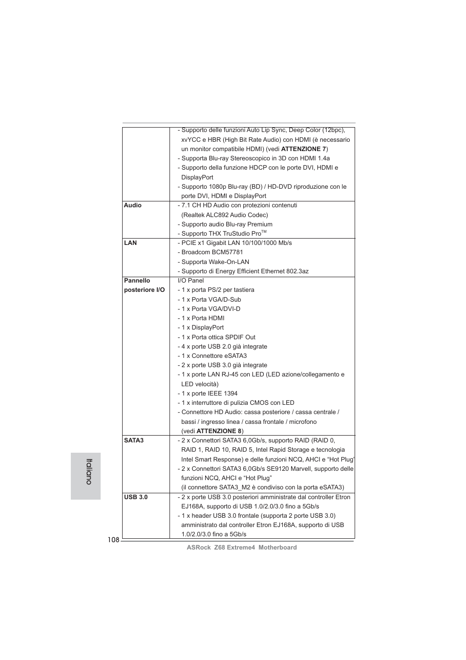 Italiano | ASRock Z68 Extreme4 User Manual | Page 108 / 322