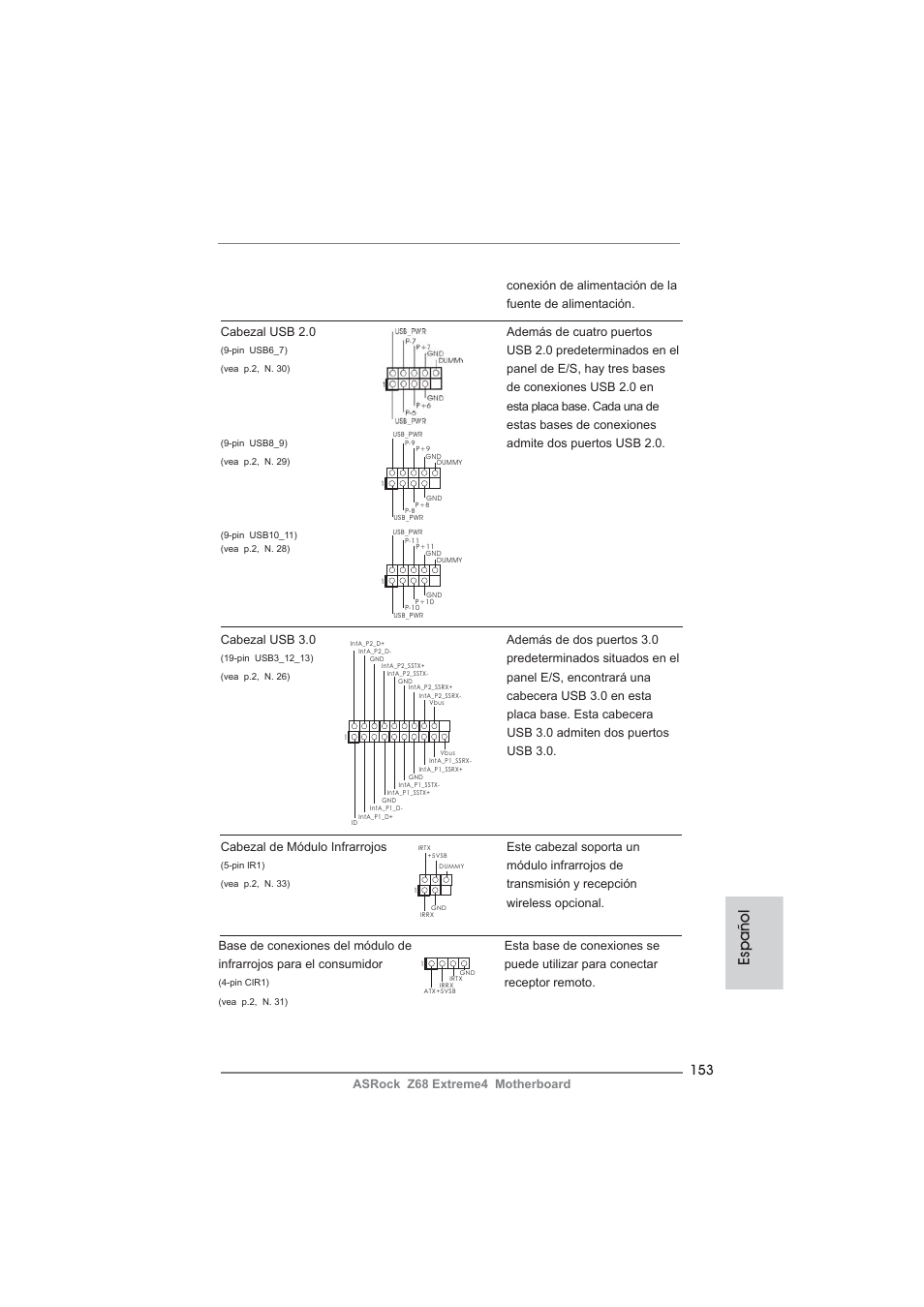 Español | ASRock Z68 Extreme4 User Manual | Page 153 / 322