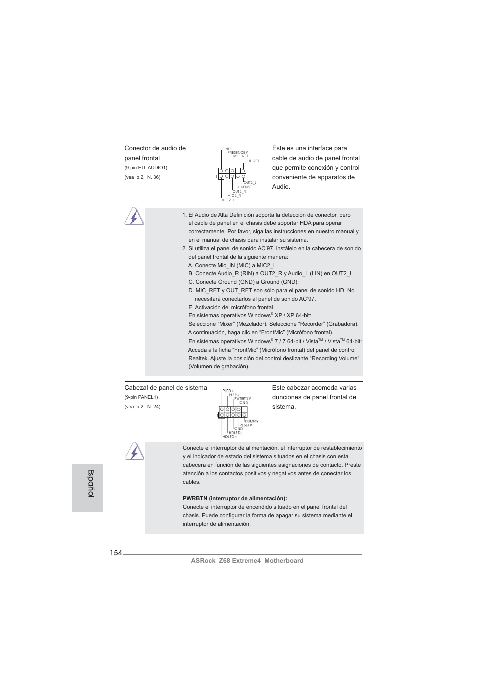 Español | ASRock Z68 Extreme4 User Manual | Page 154 / 322