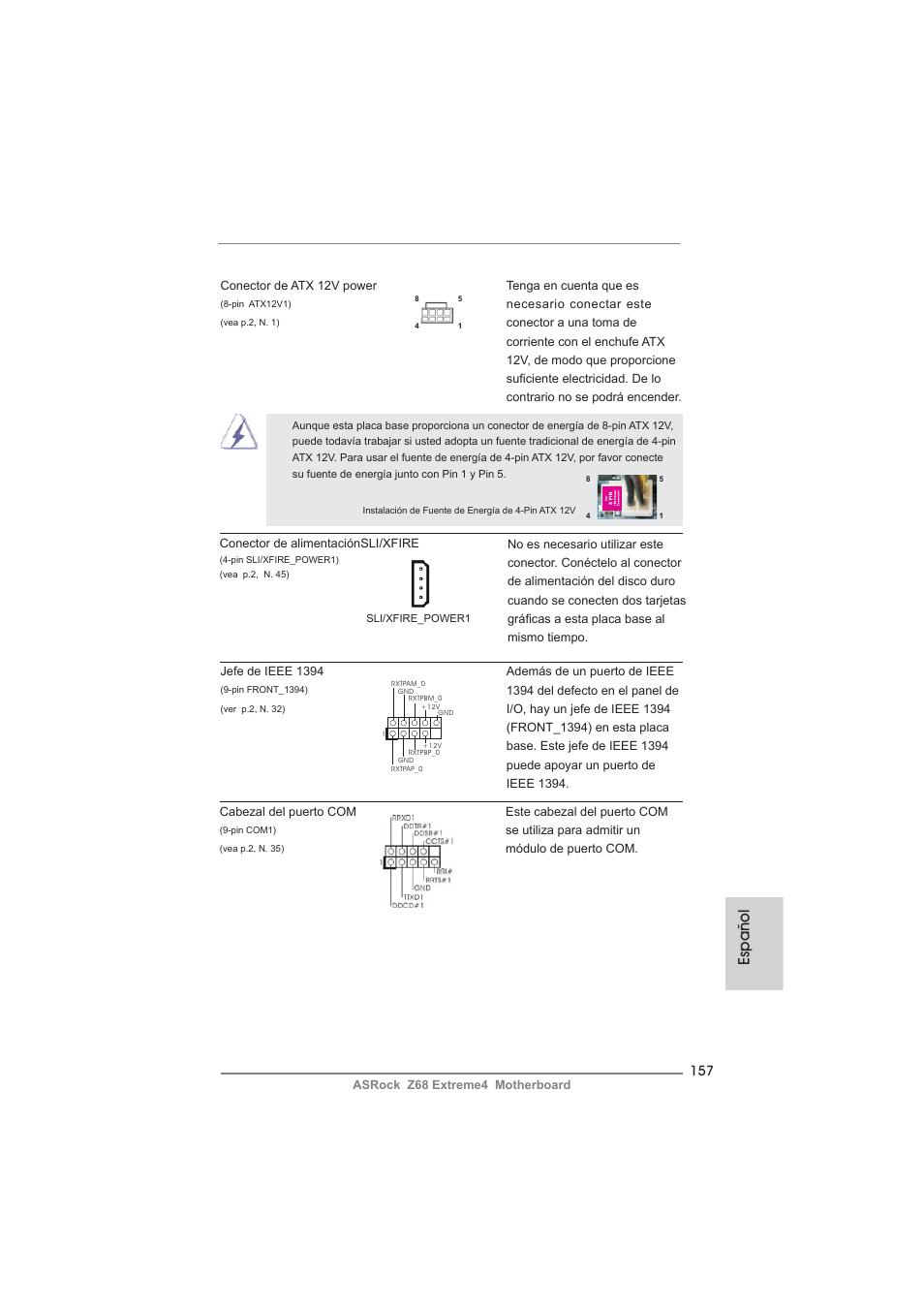 Español | ASRock Z68 Extreme4 User Manual | Page 157 / 322