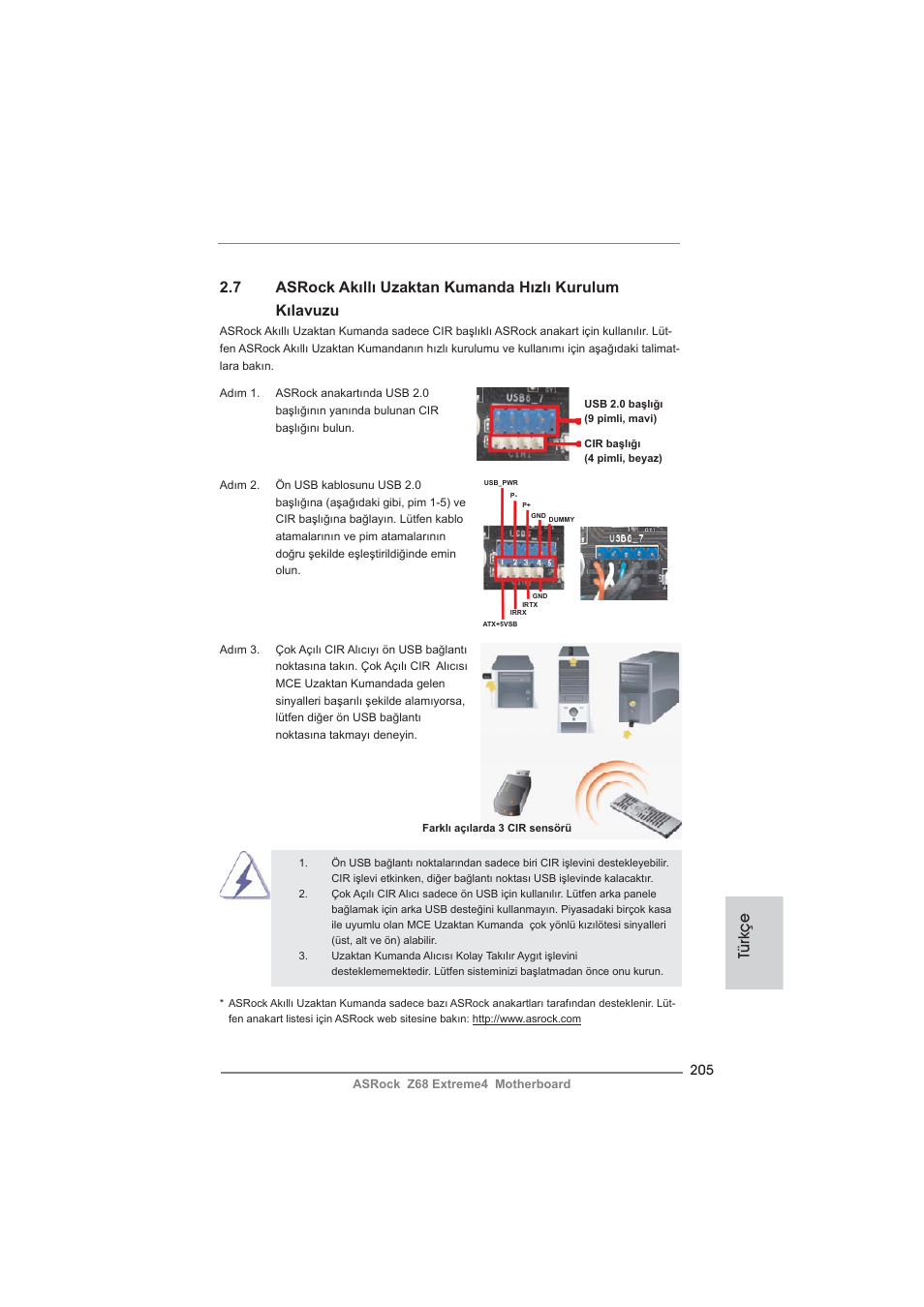 Türkçe | ASRock Z68 Extreme4 User Manual | Page 205 / 322