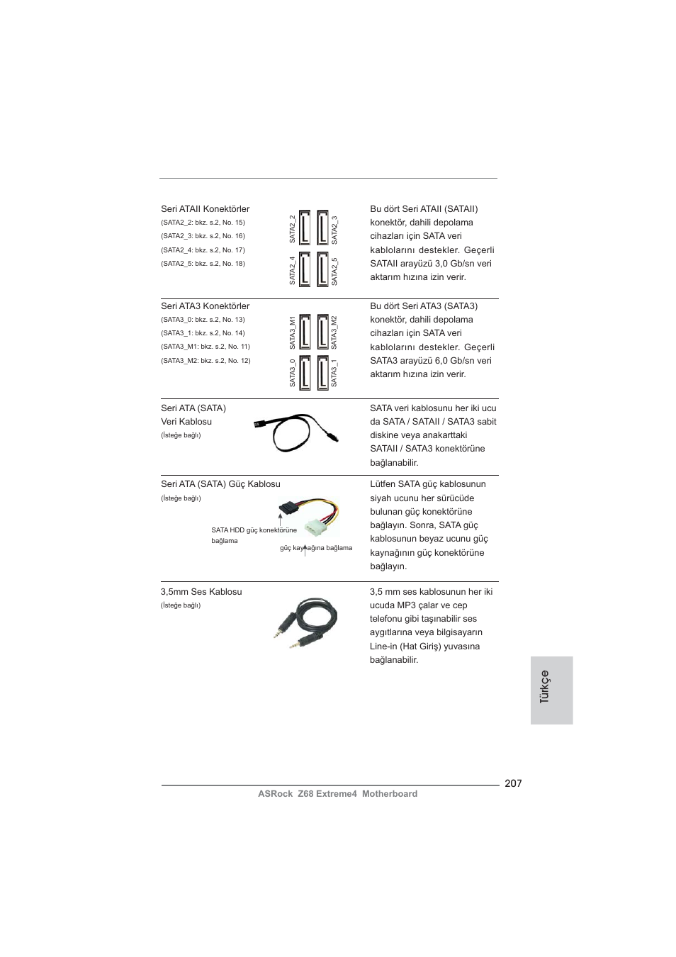 Türkçe | ASRock Z68 Extreme4 User Manual | Page 207 / 322