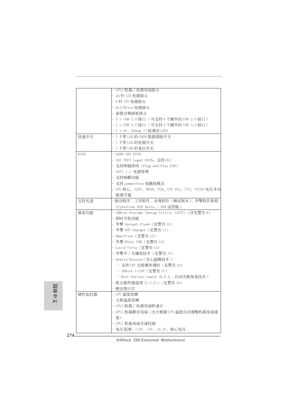 簡體中文 | ASRock Z68 Extreme4 User Manual | Page 274 / 322
