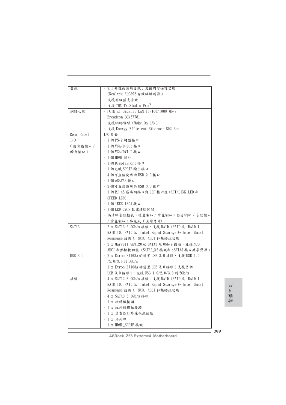 繁體中文 | ASRock Z68 Extreme4 User Manual | Page 299 / 322