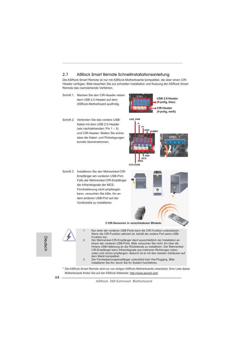 Deutsch | ASRock Z68 Extreme4 User Manual | Page 64 / 322