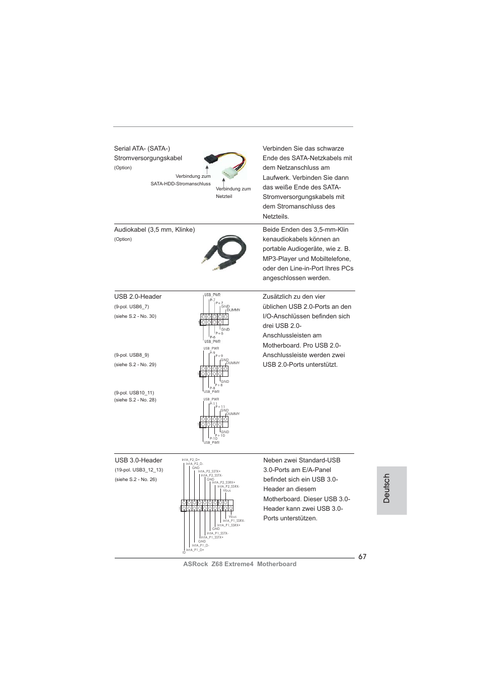 Deutsch | ASRock Z68 Extreme4 User Manual | Page 67 / 322
