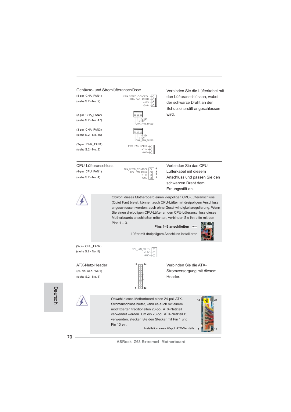 Deutsch | ASRock Z68 Extreme4 User Manual | Page 70 / 322