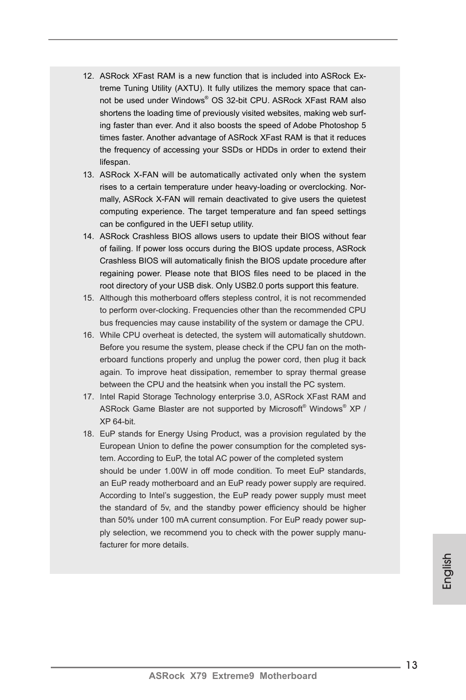 English | ASRock X79 Extreme9 User Manual | Page 13 / 246