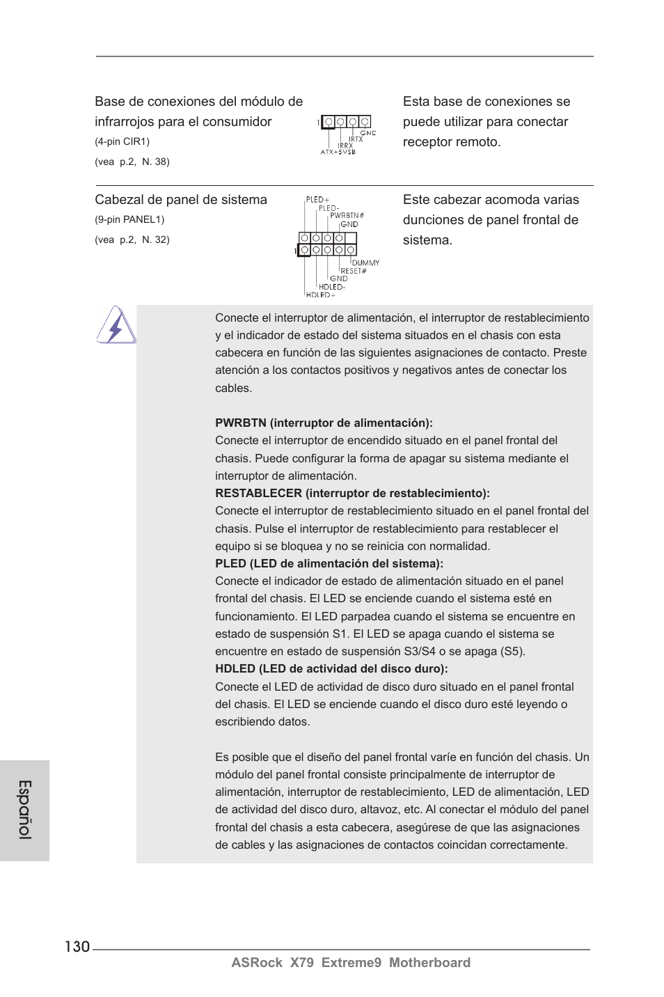 Español | ASRock X79 Extreme9 User Manual | Page 130 / 246