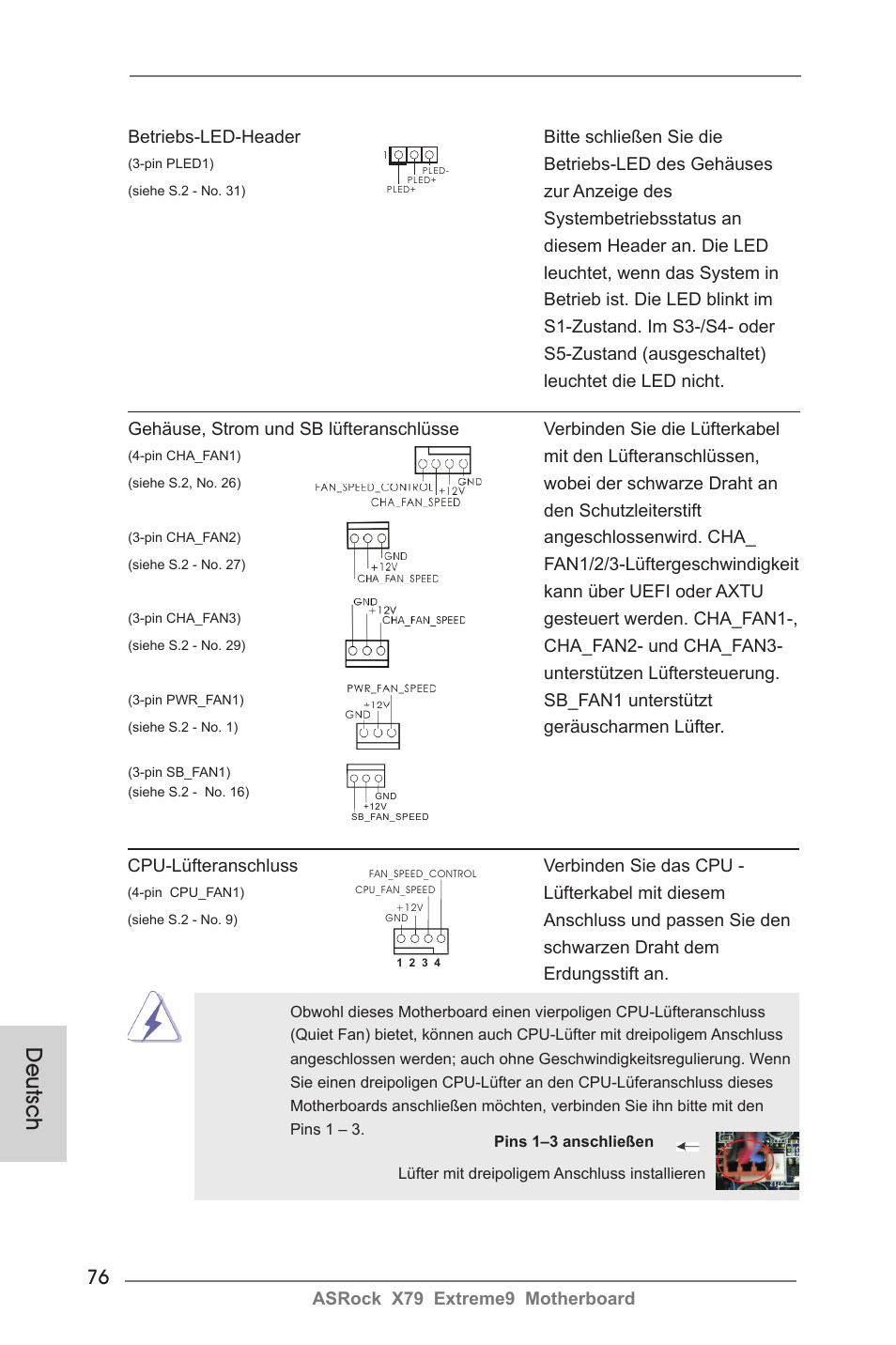 Deutsch | ASRock X79 Extreme9 User Manual | Page 76 / 246