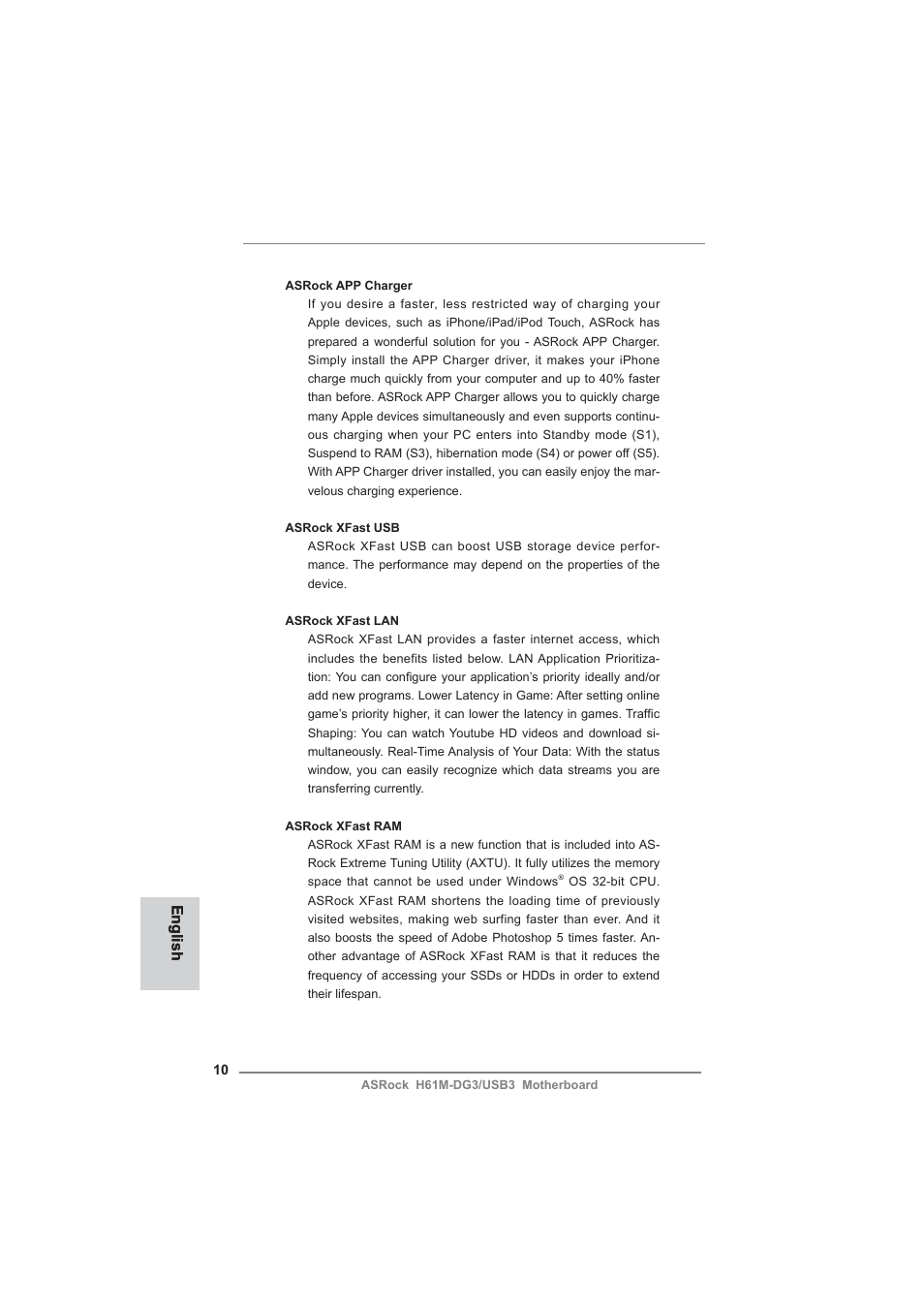 English | ASRock H61M-DG3__USB3 User Manual | Page 10 / 138