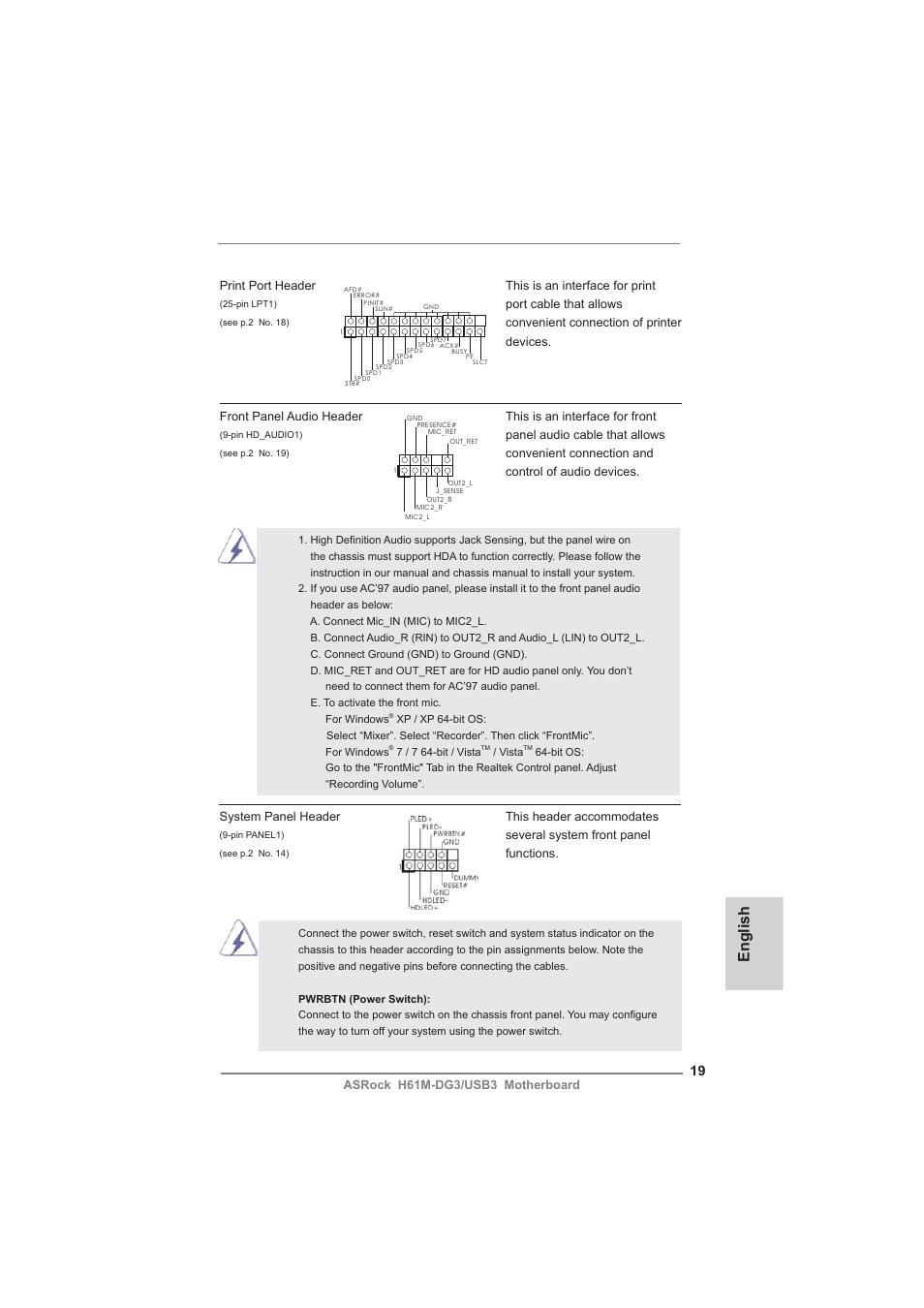English | ASRock H61M-DG3__USB3 User Manual | Page 19 / 138