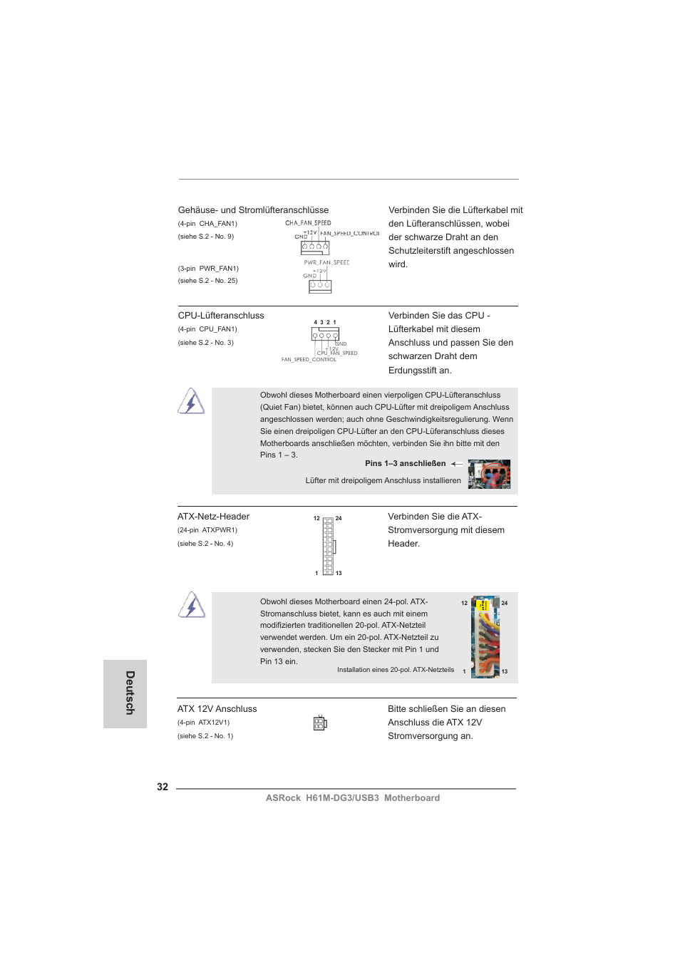 Deutsch | ASRock H61M-DG3__USB3 User Manual | Page 32 / 138