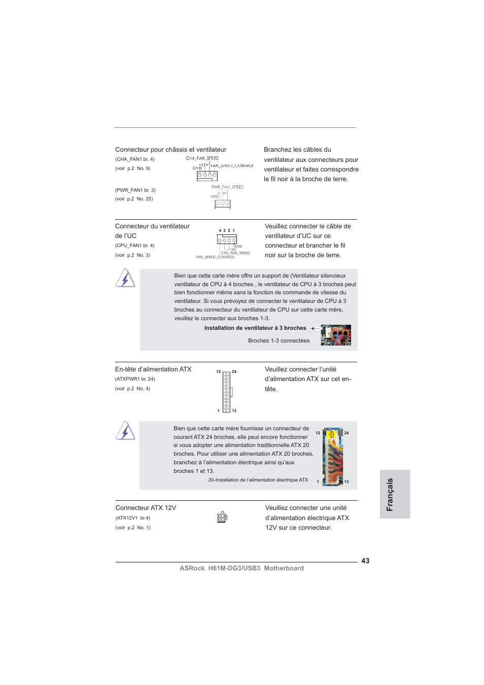 Français | ASRock H61M-DG3__USB3 User Manual | Page 43 / 138