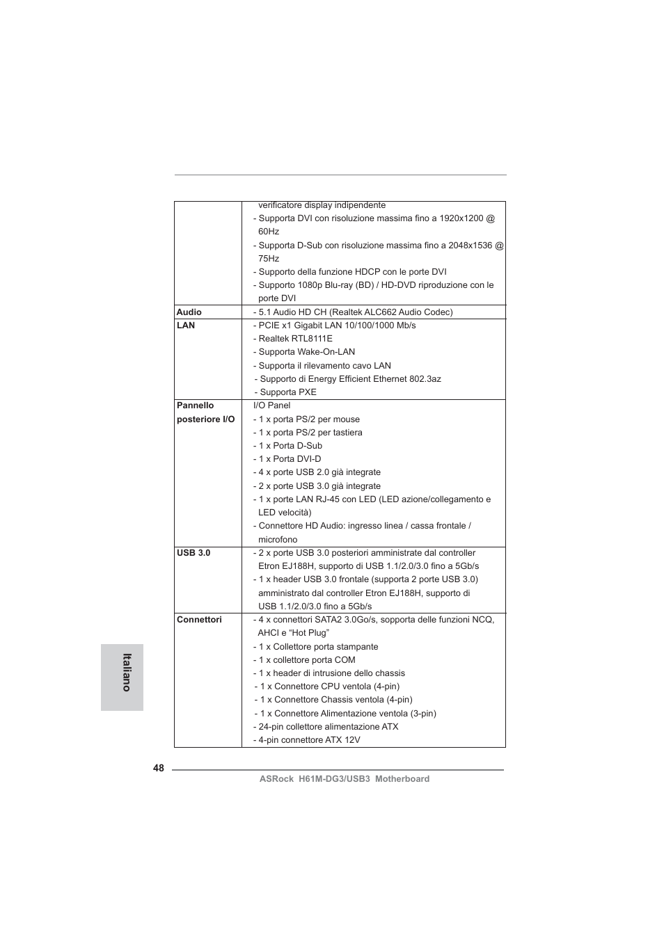 Italiano | ASRock H61M-DG3__USB3 User Manual | Page 48 / 138