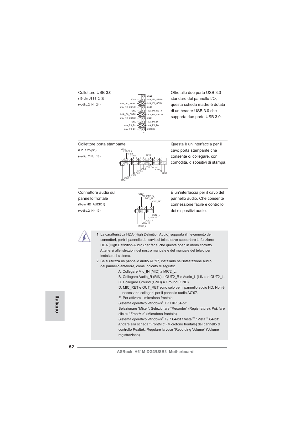 Italiano | ASRock H61M-DG3__USB3 User Manual | Page 52 / 138