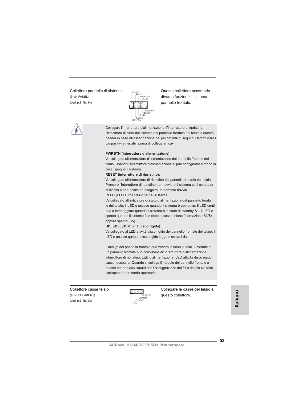 Italiano | ASRock H61M-DG3__USB3 User Manual | Page 53 / 138