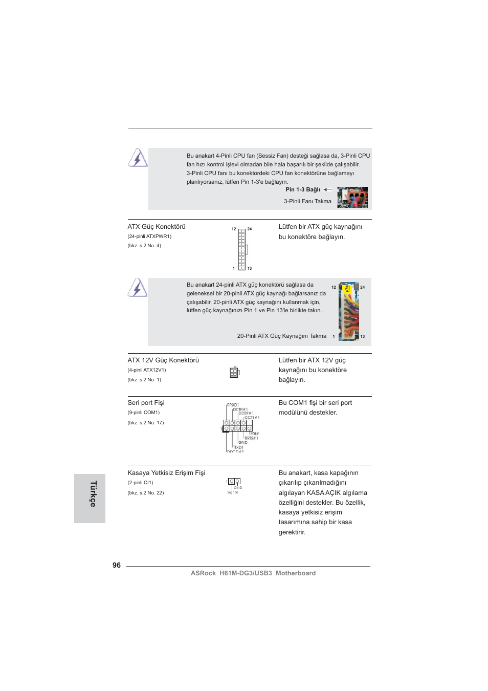 Türkçe | ASRock H61M-DG3__USB3 User Manual | Page 96 / 138