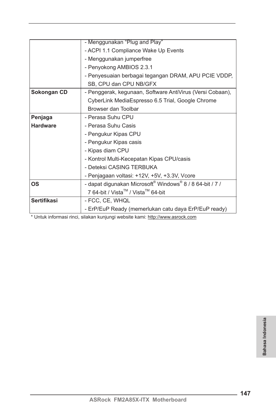 ASRock FM2A85X-ITX User Manual | Page 147 / 154