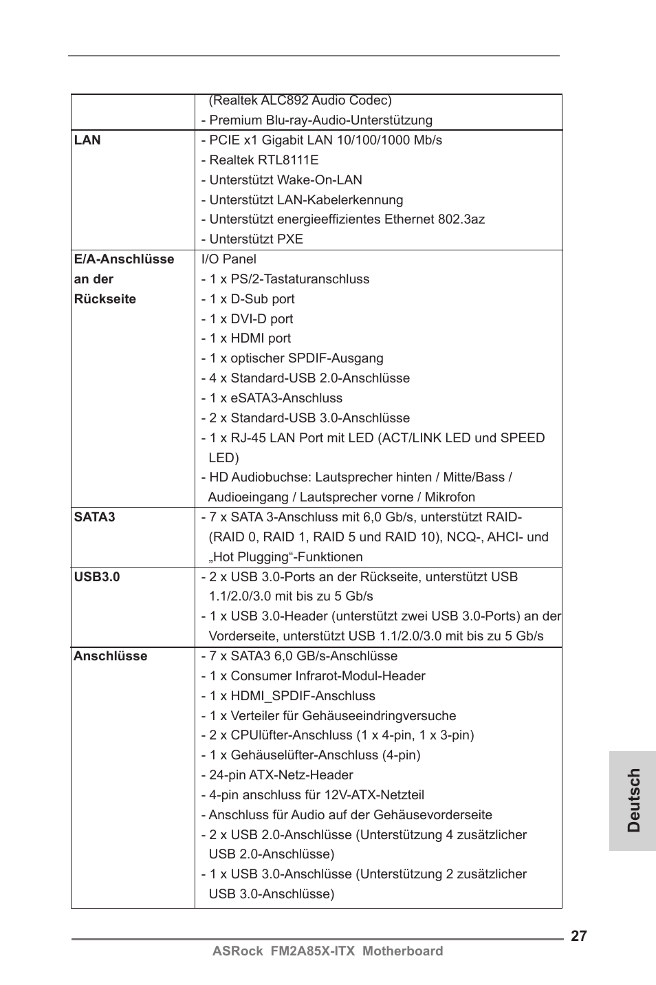 Deutsch | ASRock FM2A85X-ITX User Manual | Page 27 / 154
