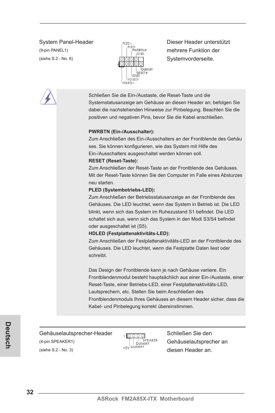 Deutsch | ASRock FM2A85X-ITX User Manual | Page 32 / 154