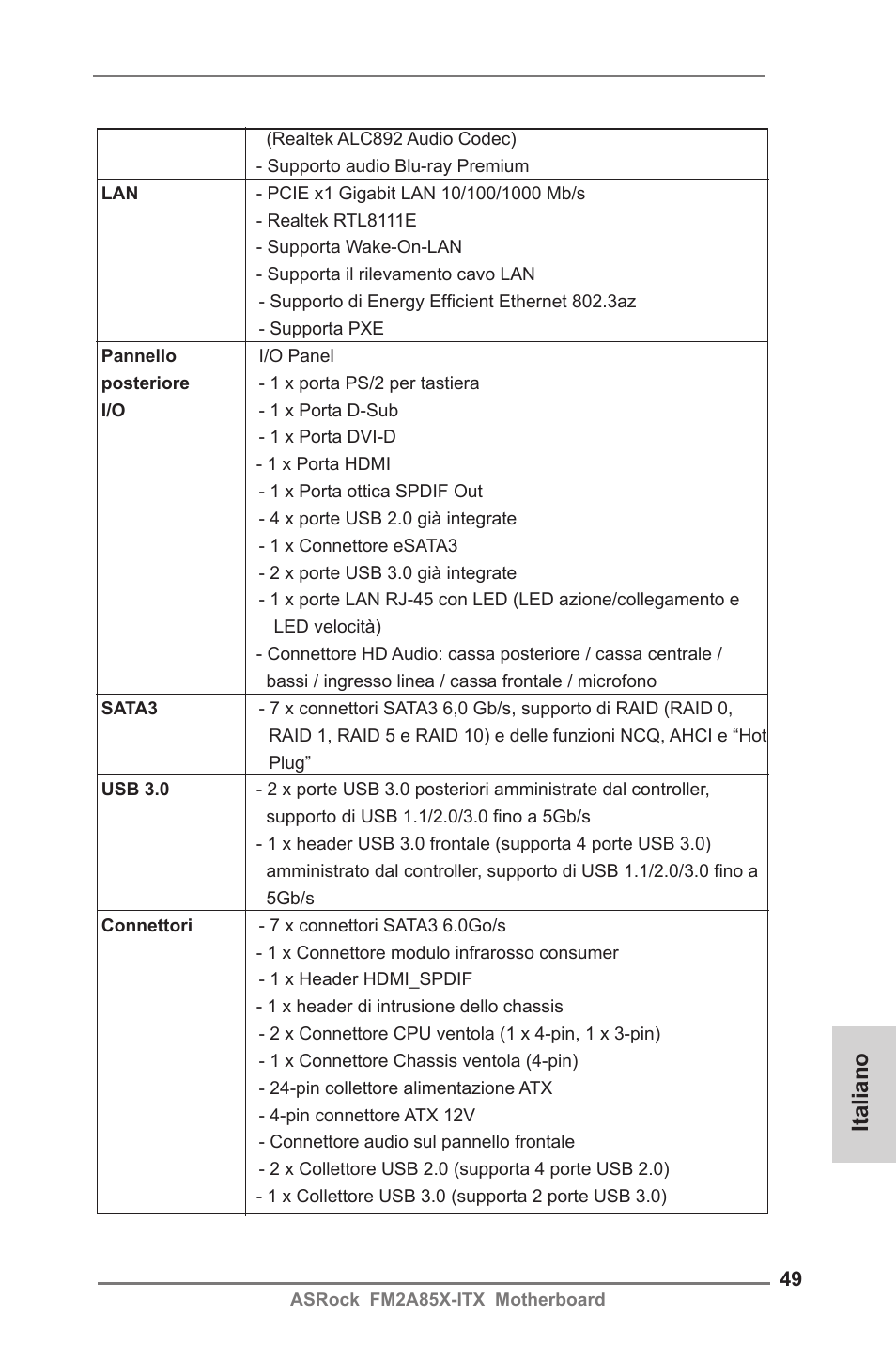 Italiano | ASRock FM2A85X-ITX User Manual | Page 49 / 154