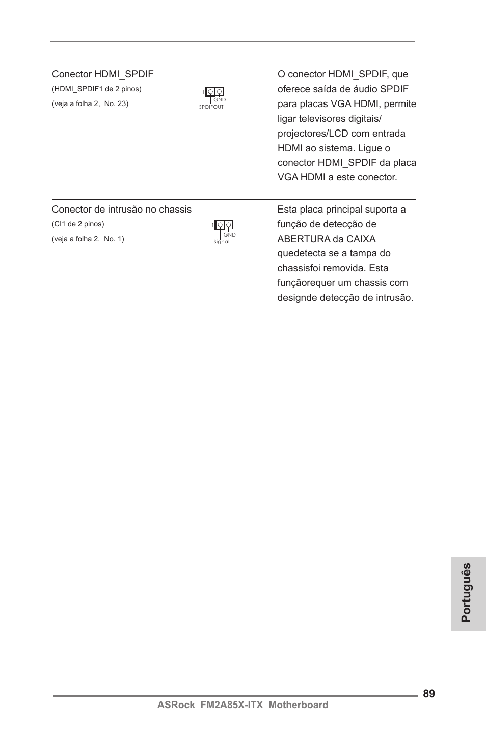 Português | ASRock FM2A85X-ITX User Manual | Page 89 / 154